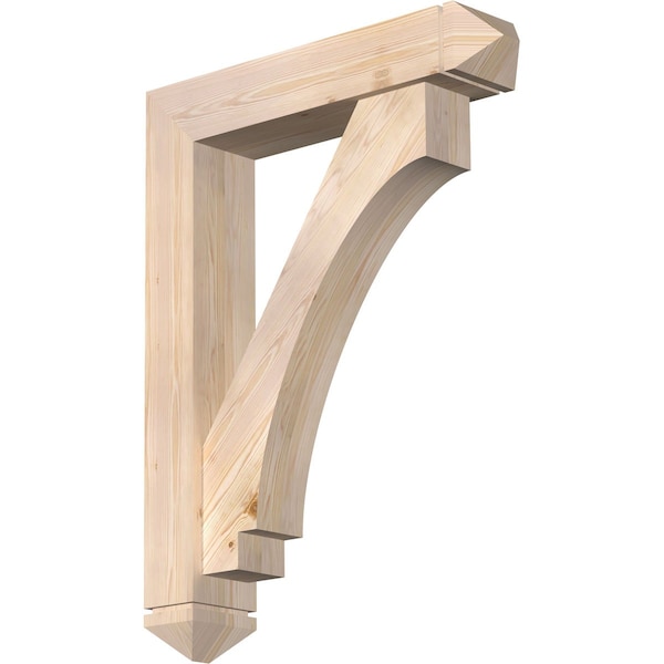 Ekena Millwork Imperial Arts and Crafts Smooth Bracket w/ Offset Brace, Douglas Fir, 7 1/2"W x 36"D x 48"H BKT0806X36X48IMP03SDF - main